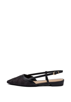 FRAU herringbone-effect slingback pumps - Black