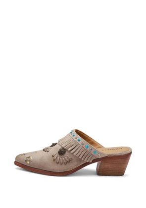 FRAU fringed stud-embellished mules - Neutrals
