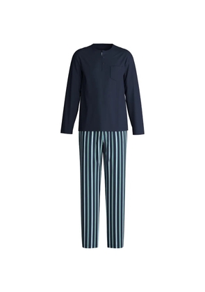 CALIDA striped long-sleeve pajamas set - Blue