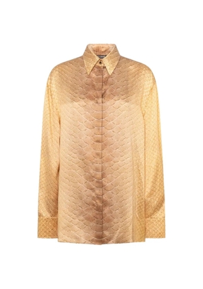 Roberto Cavalli snake-print shirt - Neutrals