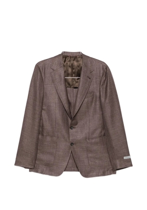 Canali single-breasted notched-lapels blazer - Brown