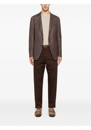 Canali single-breasted notched-lapels blazer - Brown