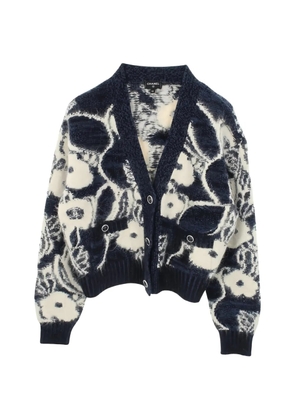 CHANEL Pre-Owned 1986-1988 button floral-pattern cardigan - Blue