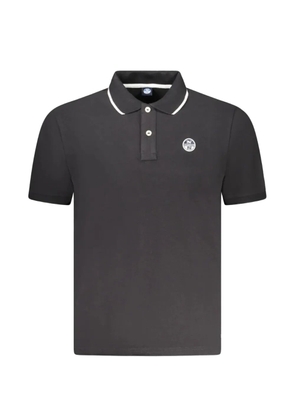 North Sails logo-patch cotton polo shirt - Black