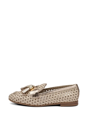 FRAU woven laminated leather loafers - Gold