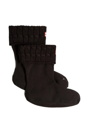 Hunter cable-knit cuff socks - Black