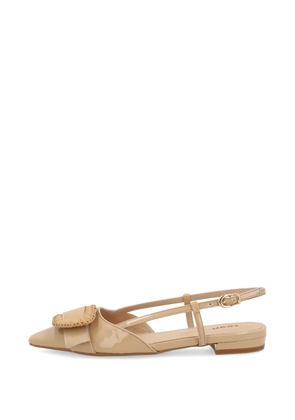 FRAU buckle-detail patent leather slingbacks - Neutrals