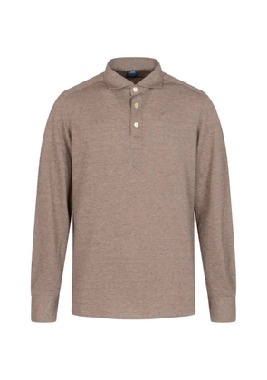 Finamore 1925 Napoli long-sleeve polo shirt - Brown
