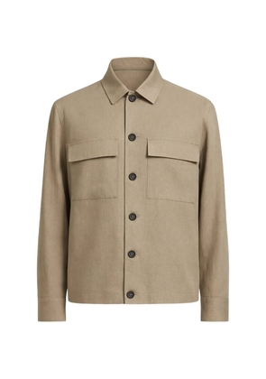 Peserico flap-pocket shirt jacket - Neutrals