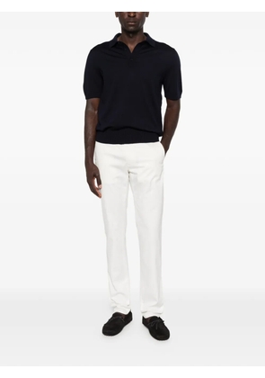 BOSS short-sleeve wool polo shirt - Blue