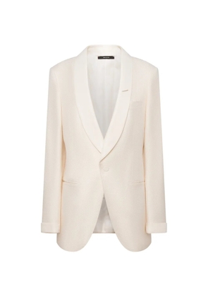 TOM FORD shawl-lapel honeycomb-textured jacket - Neutrals