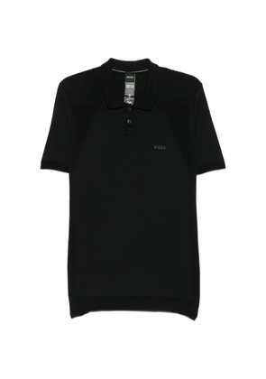 BOSS logo-print polo shirt - Black