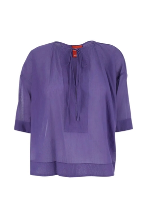 Merci tie-neck semi-sheer blouse - Purple
