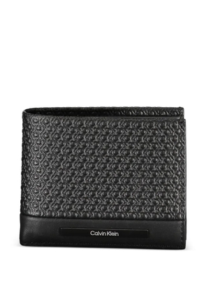 Calvin Klein monogram-embossed leather wallet - Black
