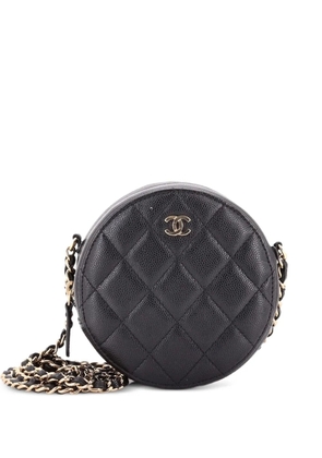 CHANEL Pre-Owned Round Clutch with Chain Quilted Caviar Mini crossbody bag - Black