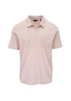 Vince waffle-knit chest-pocket polo shirt - Pink