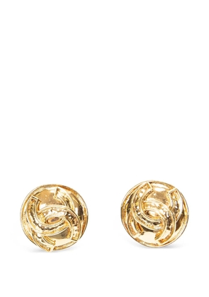 CHANEL Pre-Owned Interlocking CC clip-on earrings - Gold