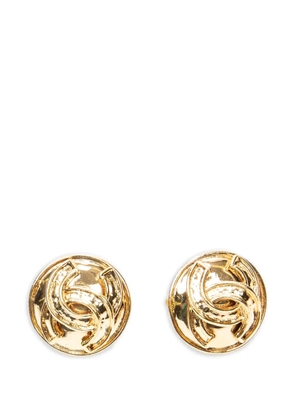 CHANEL Pre-Owned Interlocking CC clip-on earrings - Gold