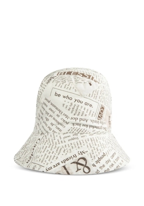 Engineered Garments newspaper-print canvas bucket hat - Neutrals