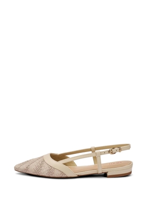 FRAU herringbone-effect raffia pumps - Neutrals