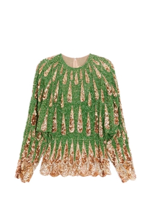 Valentino Garavani Embroidered Chiffon Top - Green