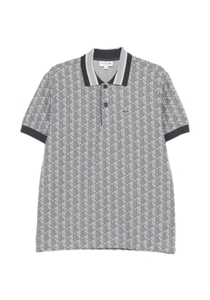 Lacoste monogram-pattern polo shirt - Grey