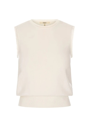 Chloé pointelle-knit knitted vest - Neutrals