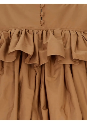 Chloé ruffled-trim long-sleeve blouse - Brown