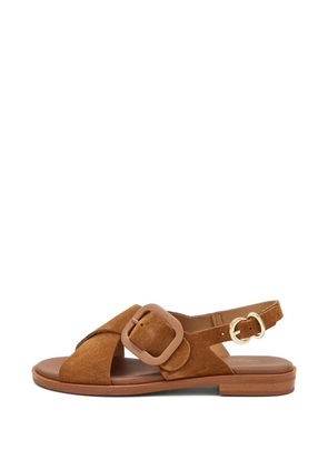 FRAU crossover-strap buckle-detail sandals - Brown