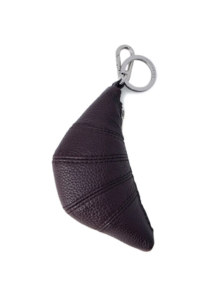 LEMAIRE Croissant pebbled leather key holder - Brown