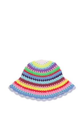 GANNI crochet-knit bucket hat - Blue