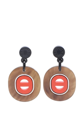 Hermès Pre-Owned 2010s buffalo-horn earrings - Brown