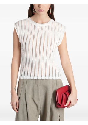 IRO Uzelie sheer-panelled sleeveless cotton top - White