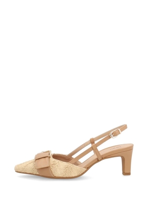 FRAU buckle-detail raffia pumps - Neutrals