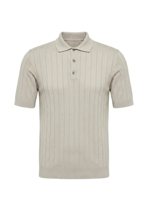 Peserico ribbed-knit polo shirt - Neutrals
