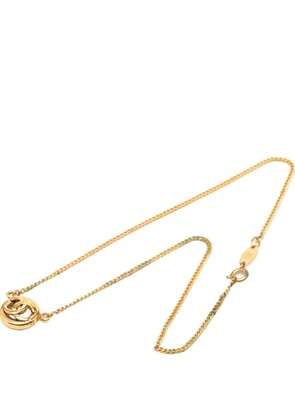 CHANEL Pre-Owned 1983 Gold Plated CC Logo Pendant Necklace costume necklace