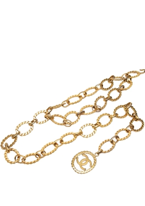 CHANEL Pre-Owned 1980-1990 Gold Plated CC Logo Chain belt