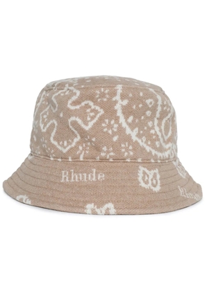 RHUDE intarsia-knit bucket hat - Neutrals