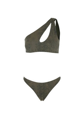 Federica Tosi python-print cut-out bikini - Green