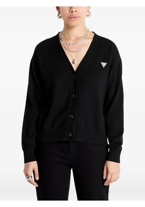 GUESS USA logo-patch V-neck cardigan - Black