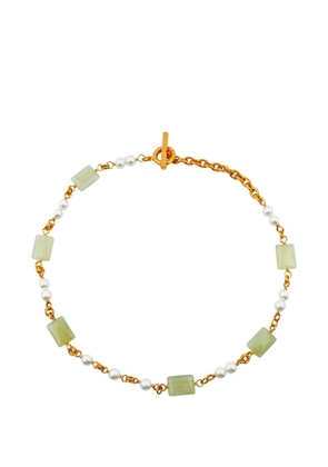 Ben Amun gold-tone pearl-embellished stone necklace