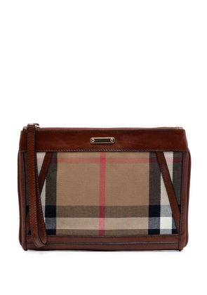 Burberry Pre-Owned 2000-2017 Exploded Check Canvas Wristlet clutch bag - Brown