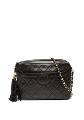 CHANEL Pre-Owned 1991-1994 CC Quilted Lambskin Tassel Camera Bag crossbody bag - Black