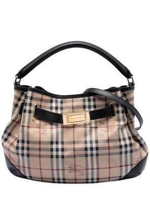 Burberry Pre-Owned 2000-2017 Medium Haymarket Check Coated Canvas Willenmore Hobo satchel - Neutrals