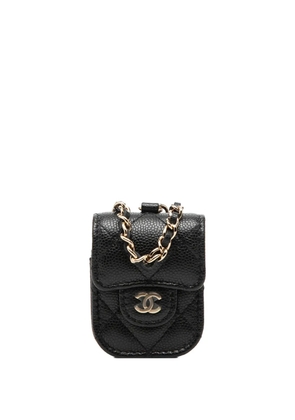 CHANEL Pre-Owned 2020 CC Quilted Caviar AirPods Case crossbody bag - Black