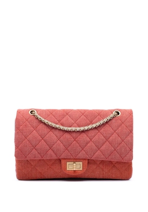 CHANEL Pre-Owned 2009-2010 Tricolor Quilted Denim Reissue 2.55 Double Flap 227 shoulder bag - Orange