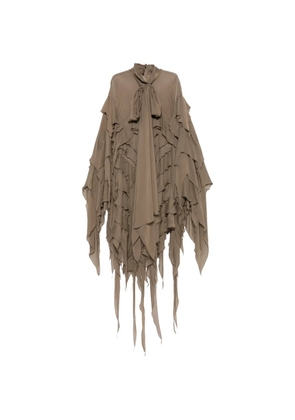 Blumarine ruffled pussy-bow dress - Brown