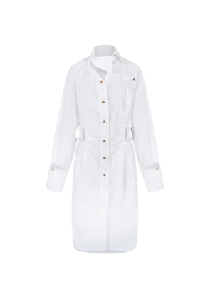 Vivienne Westwood Drunken button asymmetric dress - White