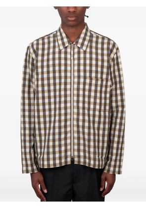 Universal Works check-pattern zip-up shirt - Neutrals