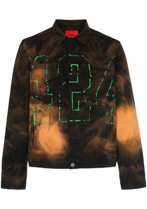 424 logo embroidered ombre effect denim jacket - MULTICOLOURED